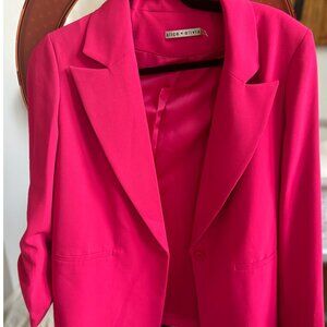 Alice and Olivia Denny Boyfriend Blazer Wild Pink Size Small